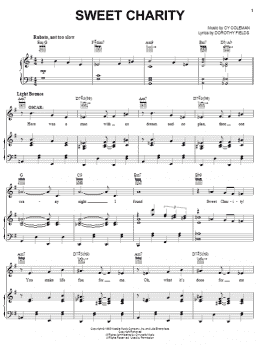page one of Sweet Charity (Piano, Vocal & Guitar Chords (Right-Hand Melody))