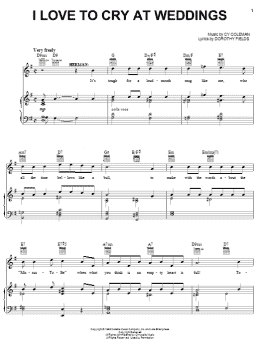 page one of I Love To Cry At Weddings (Piano, Vocal & Guitar Chords (Right-Hand Melody))