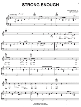page one of Strong Enough (Piano, Vocal & Guitar Chords (Right-Hand Melody))