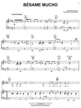 page one of Besame Mucho (Kiss Me Much) (Piano, Vocal & Guitar Chords (Right-Hand Melody))