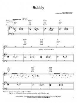 page one of Bubbly (Piano, Vocal & Guitar Chords (Right-Hand Melody))