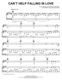 page one of Can't Help Falling In Love (Piano, Vocal & Guitar Chords (Right-Hand Melody))