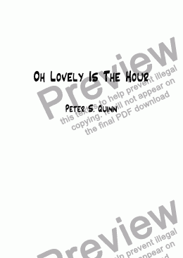 page one of Oh Lovely Is The Hour
