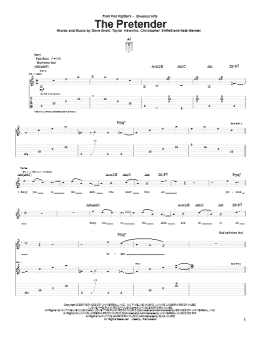 page one of The Pretender (Guitar Tab)