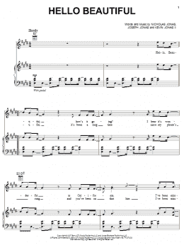 page one of Hello Beautiful (Piano, Vocal & Guitar Chords (Right-Hand Melody))