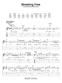 page one of Breaking Free (from High School Musical) (Easy Guitar Tab)