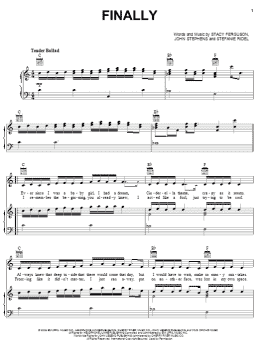 page one of Finally (Piano, Vocal & Guitar Chords (Right-Hand Melody))
