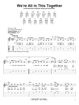 page one of We're All In This Together (from High School Musical) (Easy Guitar Tab)