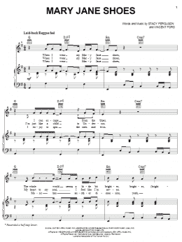page one of Mary Jane Shoes (Piano, Vocal & Guitar Chords (Right-Hand Melody))
