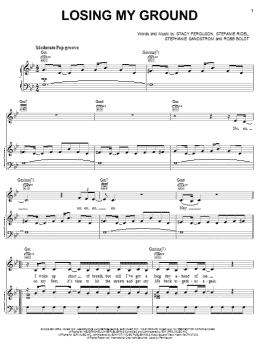 page one of Losing My Ground (Piano, Vocal & Guitar Chords (Right-Hand Melody))