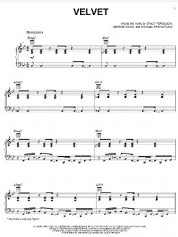 page one of Velvet (Piano, Vocal & Guitar Chords (Right-Hand Melody))