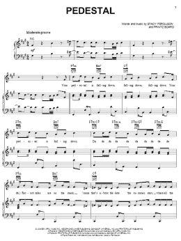 page one of Pedestal (Piano, Vocal & Guitar Chords (Right-Hand Melody))