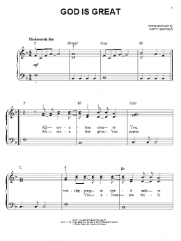 page one of God Is Great (Easy Piano)