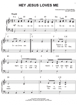 page one of Hey Jesus Loves Me (Easy Piano)