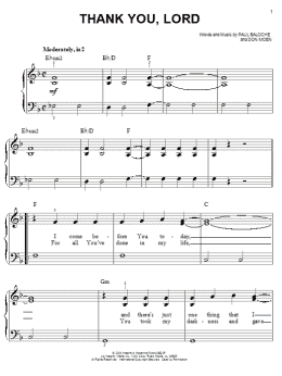 page one of Thank You, Lord (Easy Piano)
