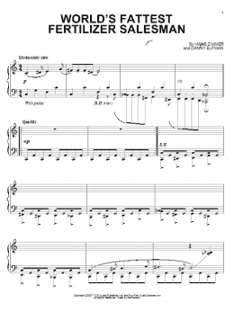 page one of World's Fattest Fertilizer Salesman (from The Simpsons Movie) (Piano Solo)