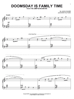 page one of Doomsday Is Family Time (from The Simpsons Movie) (Piano Solo)
