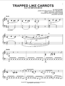 page one of Trapped Like Carrots (from The Simpsons Movie) (Piano Solo)