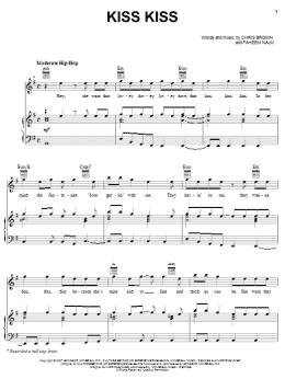 page one of Kiss Kiss (Piano, Vocal & Guitar Chords (Right-Hand Melody))
