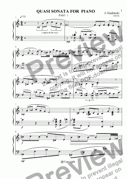 page one of Quasi Sonata For Piano