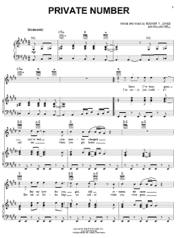 page one of Private Number (Piano, Vocal & Guitar Chords (Right-Hand Melody))