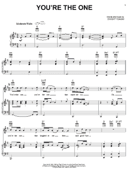 page one of You're The One (Piano, Vocal & Guitar Chords (Right-Hand Melody))