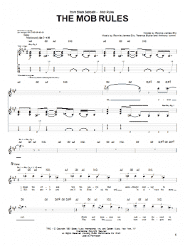 page one of The Mob Rules (Guitar Tab)