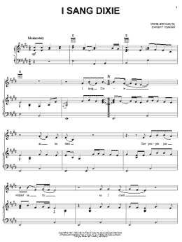 page one of I Sang Dixie (Piano, Vocal & Guitar Chords (Right-Hand Melody))