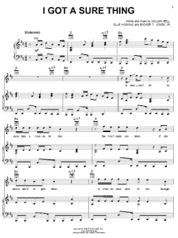 page one of I Got A Sure Thing (Piano, Vocal & Guitar Chords (Right-Hand Melody))