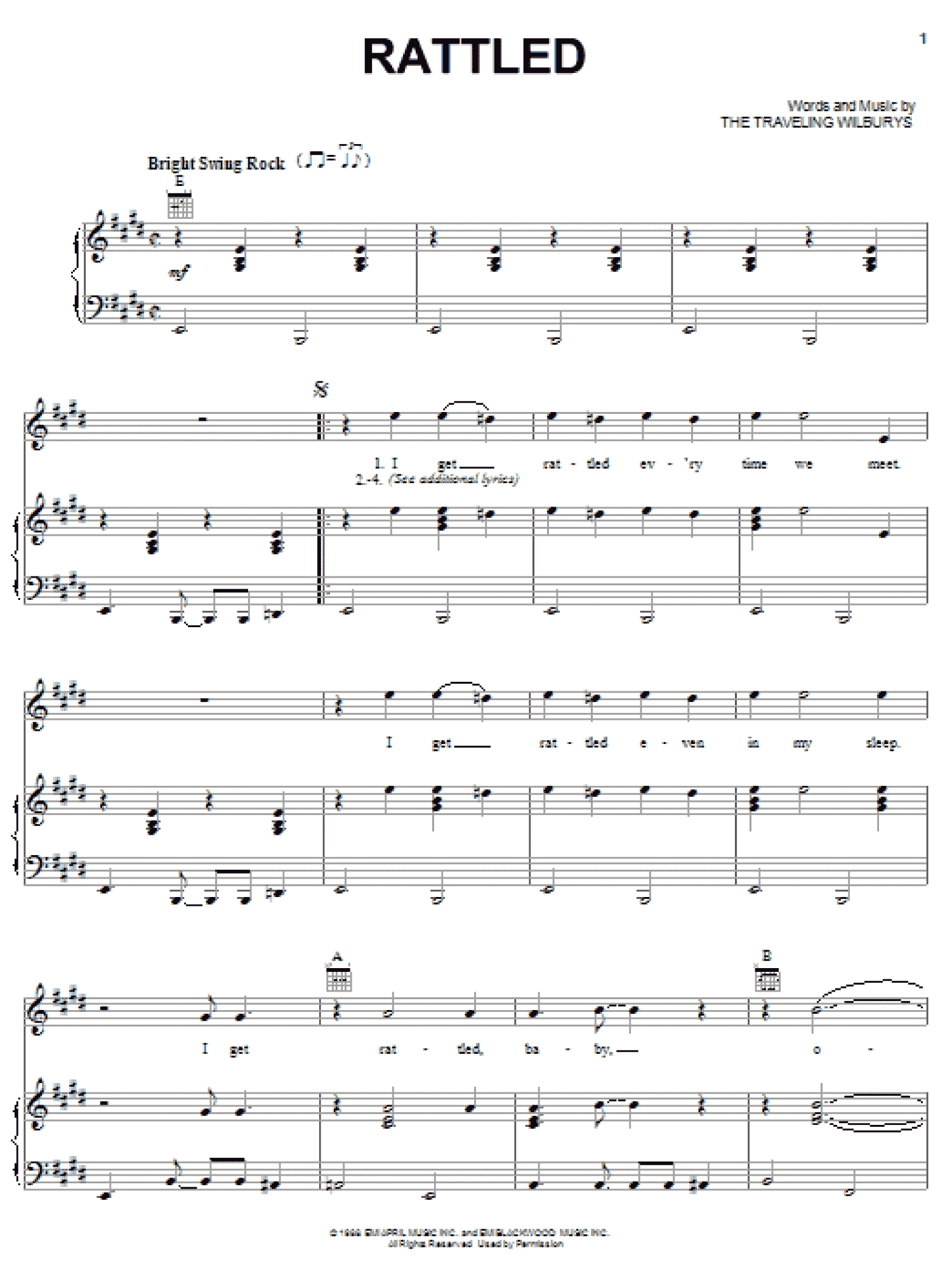 Rattled (Piano, Vocal & Guitar Chords (Right-Hand Melody))