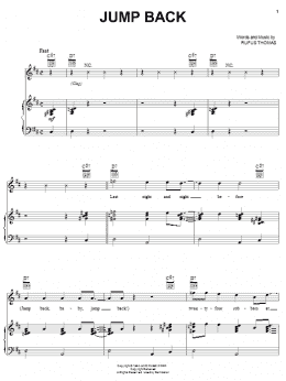 page one of Jump Back (Piano, Vocal & Guitar Chords (Right-Hand Melody))