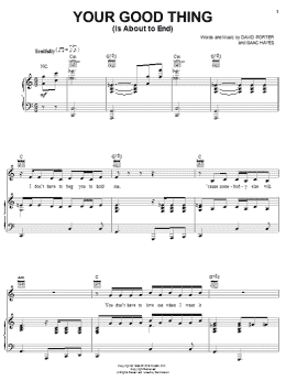 page one of Your Good Thing (Is About To End) (Piano, Vocal & Guitar Chords (Right-Hand Melody))