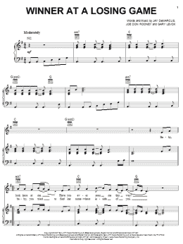 page one of Winner At A Losing Game (Piano, Vocal & Guitar Chords (Right-Hand Melody))