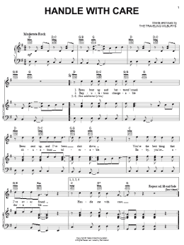 page one of Handle With Care (Piano, Vocal & Guitar Chords (Right-Hand Melody))