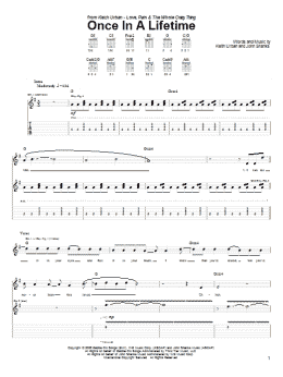 page one of Once In A Lifetime (Guitar Tab)