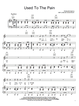 page one of Used To The Pain (Piano, Vocal & Guitar Chords (Right-Hand Melody))