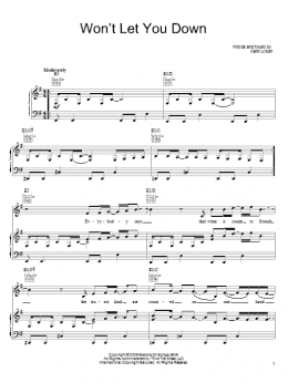 page one of Won't Let You Down (Piano, Vocal & Guitar Chords (Right-Hand Melody))