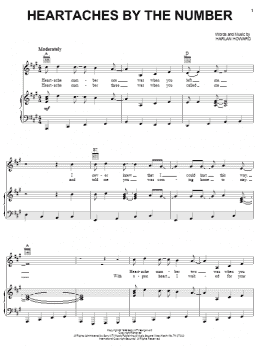 page one of Heartaches By The Number (Piano, Vocal & Guitar Chords (Right-Hand Melody))