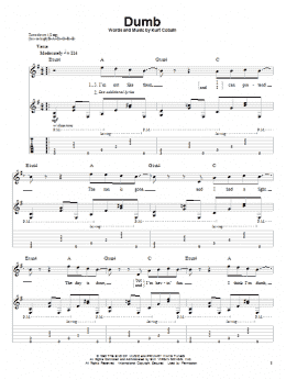 page one of Dumb (Guitar Tab (Single Guitar))