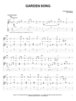 page one of Garden Song (Guitar Tab)