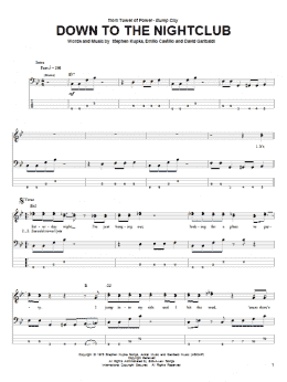 page one of Down To The Nightclub (Bass Guitar Tab)