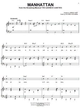 page one of Manhattan (Piano & Vocal)