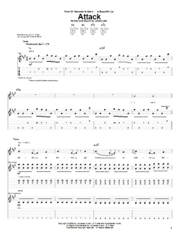 page one of Attack (Guitar Tab)