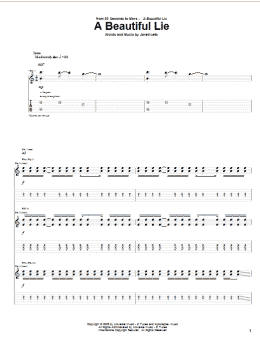 page one of A Beautiful Lie (Guitar Tab)