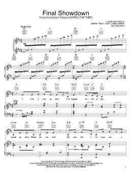 page one of Final Showdown (Piano, Vocal & Guitar Chords (Right-Hand Melody))