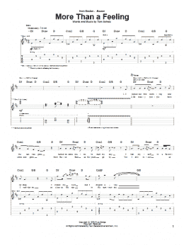 page one of More Than A Feeling (Guitar Tab)