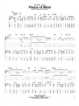 page one of Peace Of Mind (Guitar Tab)