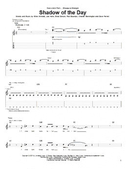 page one of Shadow Of The Day (Guitar Tab)