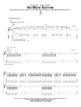 page one of No More Sorrow (Guitar Tab)