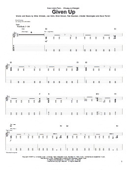 page one of Given Up (Guitar Tab)